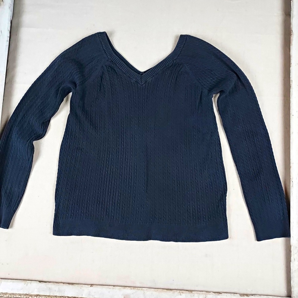 Old Navy Maternity Womens M Charcoal Gray Cable Knit V-Neck Sweater Old Navy